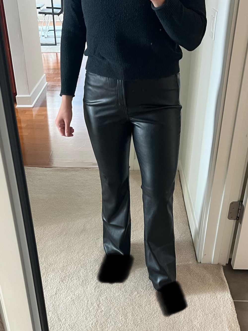Old Navy Black Faux Leather Boot Cut Pants